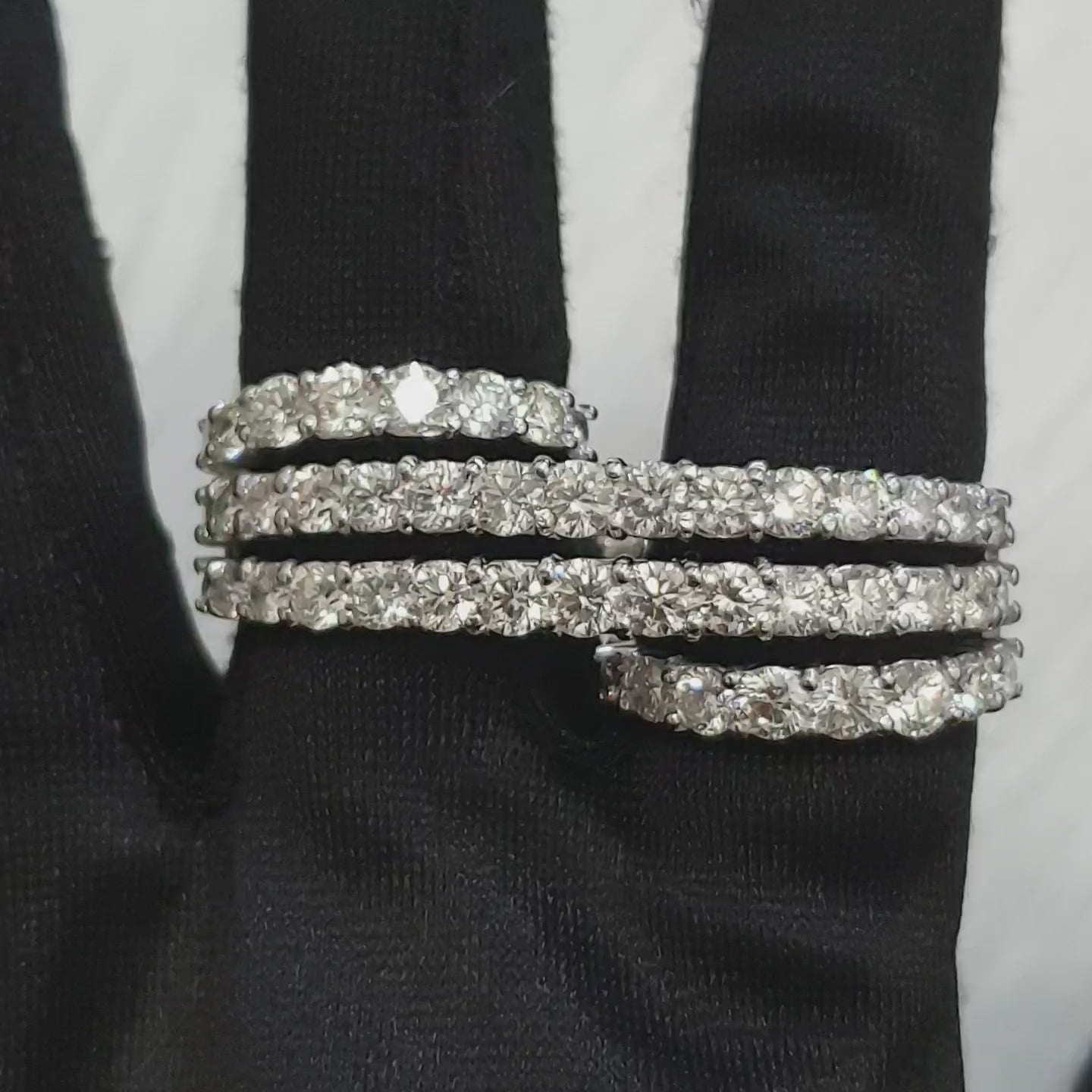 Double Finger Ring - 14K White Gold