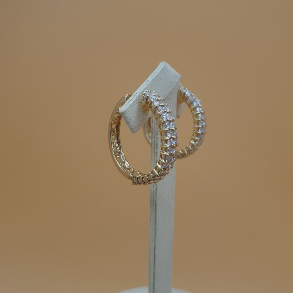 Diamond Creolla Earring - 14K Yellow Gold