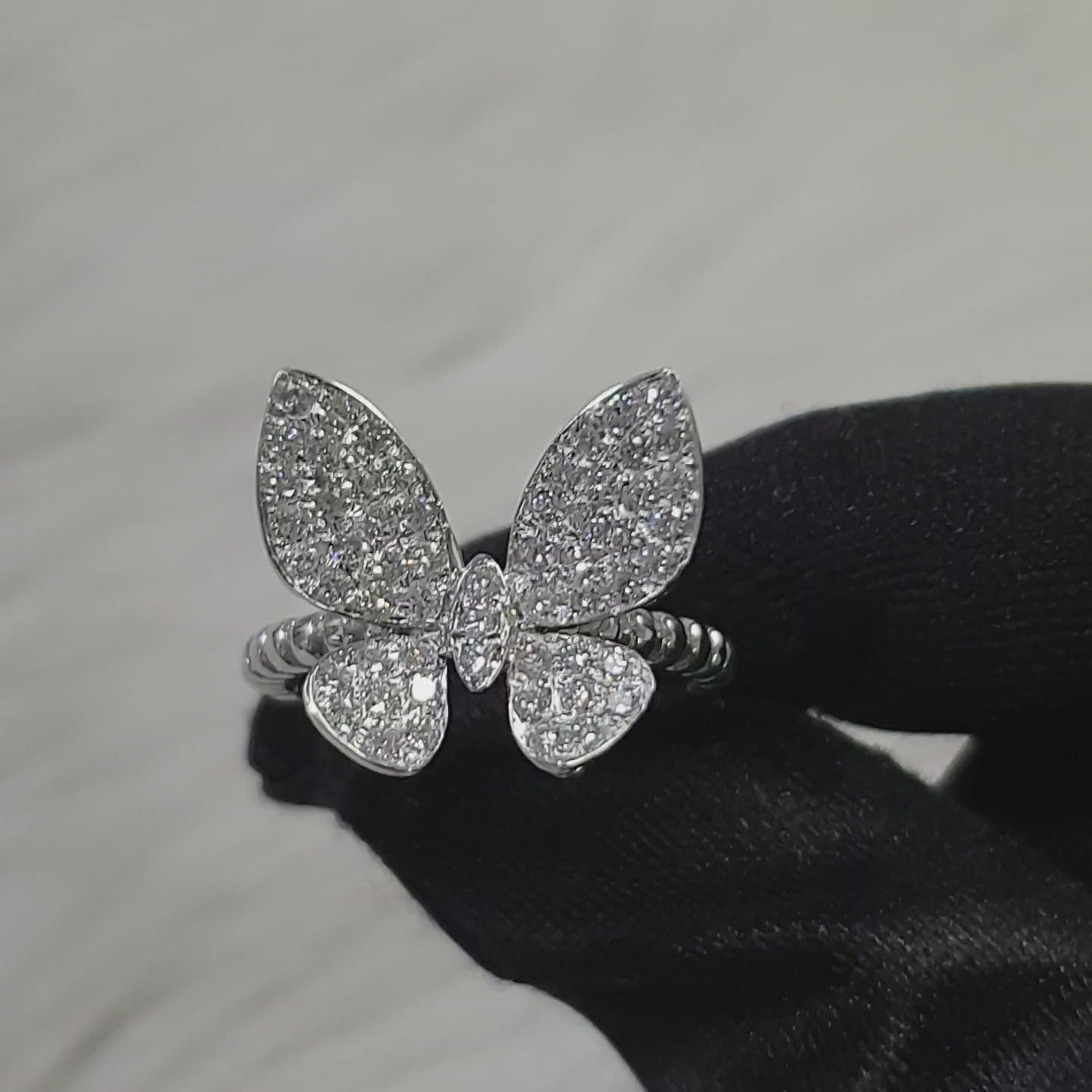 Butterfly Ring - 14K White Gold