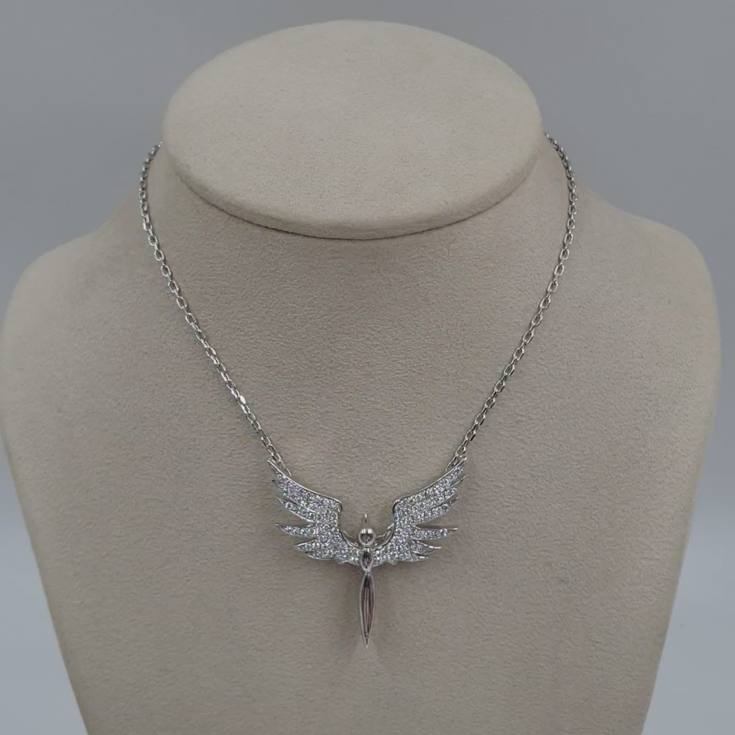 Angel Pin/Pendant – 14K White Gold