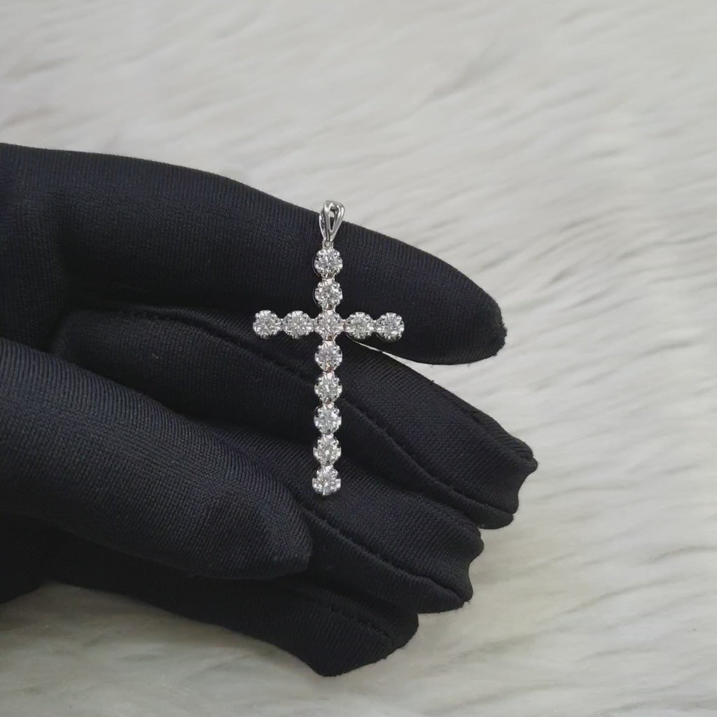 Cross Pendant - 18K White Gold