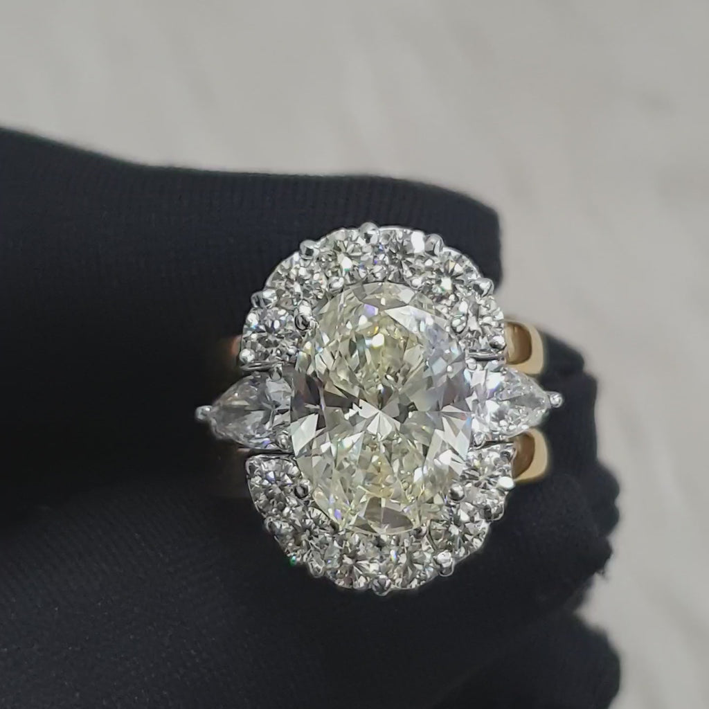 Detachable Oval Ring - 14K White Gold / Yellow Gold