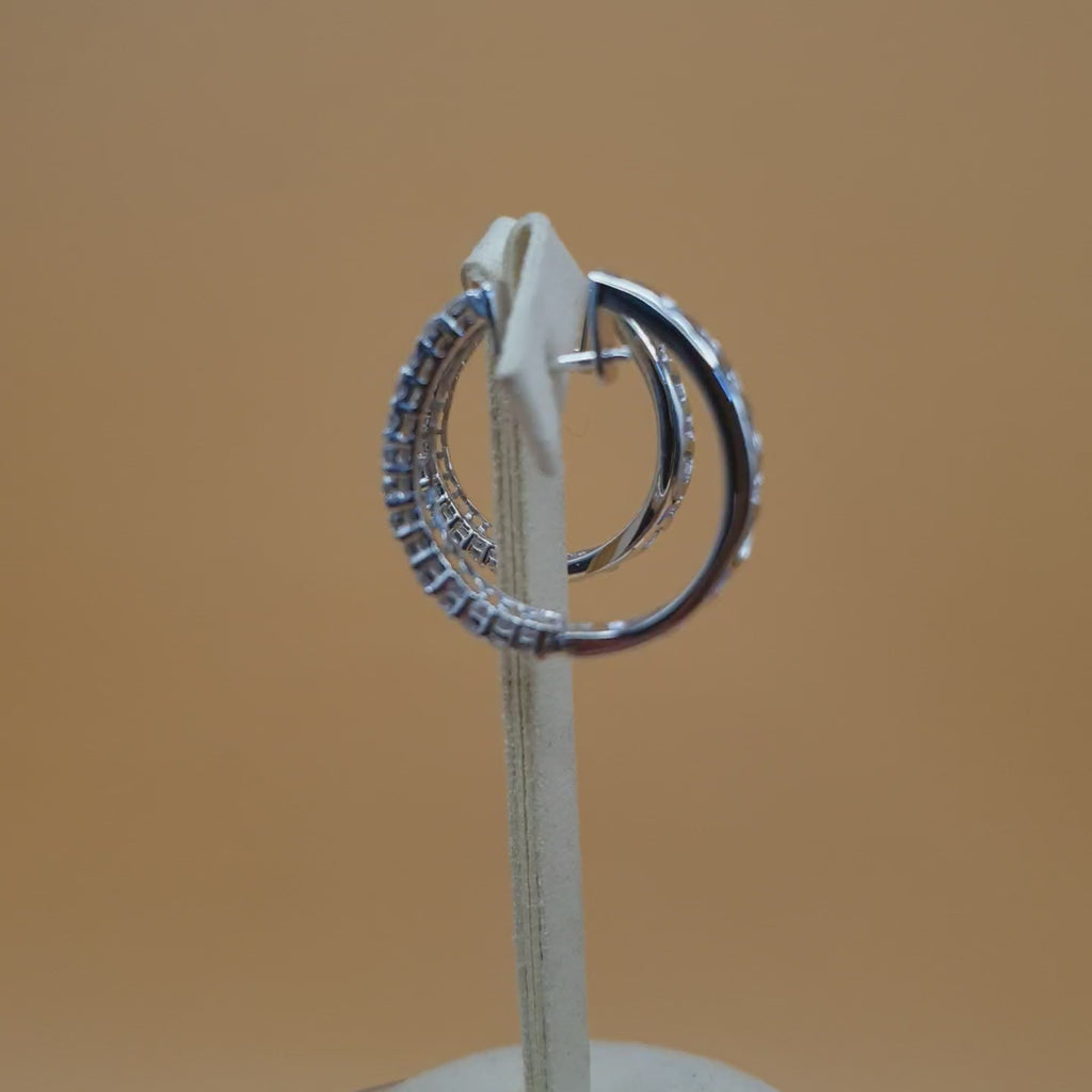 Diamond Hoop Earring - 14K White Gold