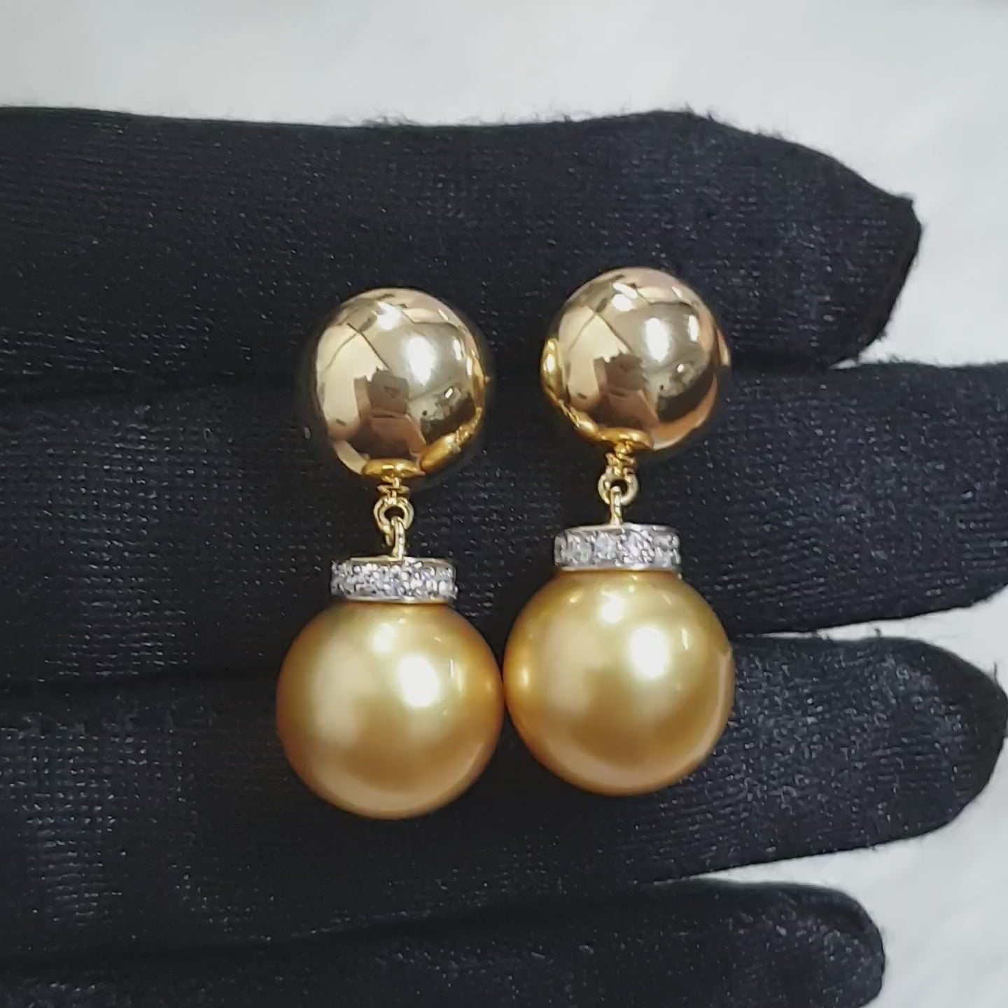 Golden South Sea Pearl Drop Earring - 14K Yellow Gold (SOLD - INQUIRE FOR MADE TO ORDER)